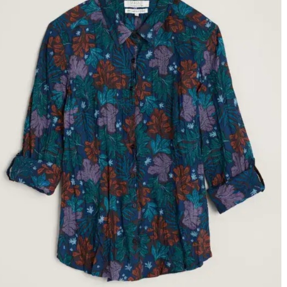 Seasalt Larissa Shirt Sea Collage Onyx size 8 organic cotton - Picture 2 of 9